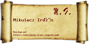 Mikulecz Irén névjegykártya